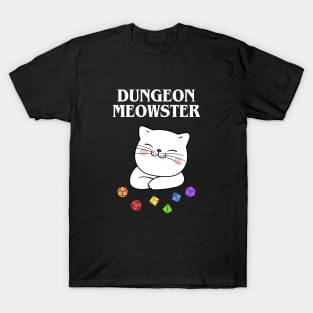 Rainbow Dungeon Meowster Funny Cat Tabletop RPG T-Shirt